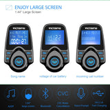 VicTsing Bluetooth FM Transmitter, Wireless in-Car Radio Transmitter Adapter/w USB Port, Support AUX Input 1.44 Inch Display TF Card Slot - Black