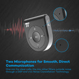 Bluetooth Receiver, Better Talking Experience with Two Microphones 15 Hour Bluetooth Car Kit, TaoTronics Wireless Audio Bluetooth Car Adapter(One Click Siri Activation,DSP/CVC 6.0/A2DP/AVRCP)