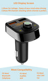 Bluetooth FM Transmitter for Car,Hands-Free Call Adapter,QC3.0 USB Fast Charger & USB Flash Reader Compatible for iPhone,Samsung,Most Smartphone