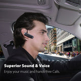 Bluetooth Headset, Wireless Bluetooth Earpiece with 18 Hours Playtime and Noise Cancelling Mic, Ultralight Earphone Hands-Free for iPhone iPad Tablet Samsung Android Cell Phone Calls