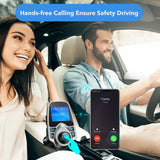 Bluetooth FM Transmitter for Car, TopElek Wireless Radio Transmitter Adapter with Power Off Function, Hands-Free Car Kit Charger, 1.44'' LCD Diaplay, Music Player, 2 USB Ports, AUX in/Out, TF Card