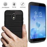 for Samsung Galaxy J3 2018, J3 V 3rd Gen, Express Prime 3, J3 Orbit,J3 Star, J3 Achieve, Amp Prime 3 Case, Dretal Carbon Fiber Brushed Texture Soft TPU Protective Cover (Black)