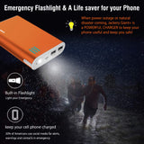 Jackery External Battery Charger Giant+ 12000mAh Dual USB Portable Battery Charger/External Battery Pack/Phone Backup Power Bank with Emergency Flashlight for iPhone, Samsung and Others - Orange