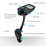 Bluetooth FM Transmitter Wireless In-Car Radio Adapter Hands-free Call Car Kit MP3 Player 3.4A Dual USB Car Charger with Display for iPhone iPad iPod Samsung Xiaomi Huawei(black) (FM Transmitter T10)