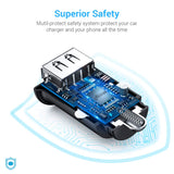 Car Charger, Ainope 4.8A Dual USB Cigarette Lighter Adapter, Aluminum Alloy Fast Car Charging Mini Flush Fit for iPhone Xs max/x/7/6s, iPad Air 2/Mini 3, Note 9/Note 8/Galaxy S9/S8 – Black