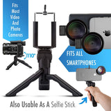 Camera Lens Kit by Coral Entertainments | Professional Telephoto, Macro & Wide Angle Lenses | Tripod and Selfie Remote Control | for iPhone, Samsung, iPads, Tablets | Hard Case & Universal Clip