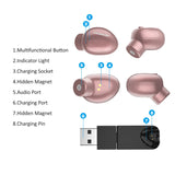 Bluetooth Earbud, NENRENT Smallest Mini Bluetooth Earpiece in-Ear Wireless Headphone Sport Earphone with Mic, HD Stereo, Hands-Free Call, Secure Fit for Cellphone Gym Running Driving (Rose Gold)-1 PCS