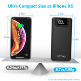 GETIHU Portable Charger, LED Display 10000mAh Power Bank, 4.8A 2 USB Ports High-Speed Battery Backup with Flashlight, Compatible with iPhone Xs X 8 7 6s Plus Samsung Galaxy Note 9 S9 iPad Tablet etc.
