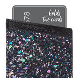 Case-Mate - Stick On Credit Card Wallet - POCKETS - Ultra-slim Card Holder - Universal fit - Apple – iPhone – Samsung – Galaxy - and more –  Black Iridescent Glitter