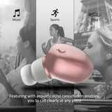 Bluetooth Earbud, NENRENT Smallest Mini Bluetooth Earpiece in-Ear Wireless Headphone Sport Earphone with Mic, HD Stereo, Hands-Free Call, Secure Fit for Cellphone Gym Running Driving (Rose Gold)-1 PCS