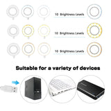 Cell Phone Holder with Selfie Ring Light Compatible with iPhone & Phone Android, UBeesize LED Camera Light with Lazy Bracket for Live Stream, Desk Lamp for Bedroom, Office, Kitchen, Bathroom (White)