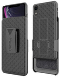 iPhone XR Holster Case, Aduro Combo Shell & Holster Case - Super Slim Shell Case with Built-in Kickstand, Swivel Belt Clip Holster for Apple iPhone XR/iPhone 10R (2018/2019)