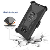 Fingic Samsung Note 9,Note 9 Case for Men,4 in1 Protective Hybrid Cover Shockproof Rugged Phone Case Full Body Kickstand Swivel Belt Clip Holster Case for Samsung Galaxy Note 9, Black