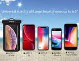 FRiEQ Waterproof Case For Outdoor Activities - Waterproof Bag/Pouch For iPhone X/8/8plus/7/7plus/6s/6s plus/Samsung Galaxy S9/S9 Plus - IPX8 Certified To 100 Feet (Black)