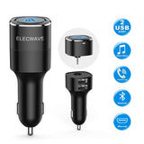 Bluetooth Receiver for Car, ELECWAVE Bluetooth 4.2 Hands-Free Car Kits/Bluetooth Aux Car Audio Adapter with Dual 2.4A USB Port Car Charger, Wireless Car Kits for Home/Car Audio Stereo, 3.5mm AUX Input