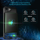 Battery Case for iPhone 7 Plus/8 Plus/6 Plus/6s Plus,5500mAh Portable Protective Charging Case Compatible with iPhone 7 Plus/8 Plus/6 Plus/6s Plus (5.5 inch) Rechargeable Extended Battery (Black)