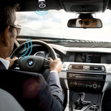 Bluetooth Car Speaker AUTO POWER ON Wireless In Car Speakerphone Handsfree Sun Visor Car Kit Portable Enhance Bass Build in Mic Car Charger for All Smartphone Support GPS ,Music Streaming, Calls