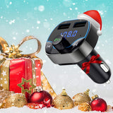 Bluetooth FM Transmitter for Car, Vproof Wireless Radio Transmitter Car Kit Adapter with Hands Free Calling, Dual USB Ports (5V/2.4A & 1A), Support TF Card USB Flash Drive (Black)