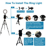 DCLYSI 6.3” LED Selfie Ring Light with Tripod Stand for YouTube Video Shooting and Makeup,Mini LED Camera Light with Cell Phone Holder Desktop Lamp with 3 Light Modes & 11 Brightness Level