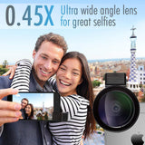 Camera Lens Kit by Coral Entertainments | Professional Telephoto, Macro & Wide Angle Lenses | Tripod and Selfie Remote Control | for iPhone, Samsung, iPads, Tablets | Hard Case & Universal Clip