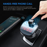 Bluetooth FM Transmitter, Wallfire Wireless Radio Transmitter Adapter Car Kit, Quick Charge QC3.0 with Dual USB Ports, Hands Free Calling for iPhone, Samsung, etc.