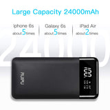 Power Bank Portable Charger 2 USB Outputs 24000mAh High Capacity Charge External Battery Pack with LCD Display, Compatible with Smart Phones,Android Phone,Tablet and More