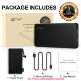 GETIHU Portable Charger, 13000 mAh Power Bank, 4.8A High-Speed 2 USB Ports Battery Pack External Battery with Flashlight, Compatible with iPhone Xs X 8 7 6s 6 Plus Samsung Note 9 S9 iPad Tablet etc.