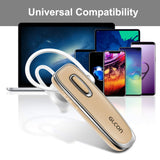 Bluetooth Headset Wireless Earbuds with Mic, Noice Cancelling Bluetooth Headphone Cell Phone, Hands Free Stereo Earpiece Microphone Compatible iPhone XS Max XS XR X 8 8 Plus Samsung Galaxy S9 S8, Gold