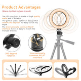 LED Ring Light for Live Streaming & YouTube Video Shooting, 6 inches Desktop Makeup Ring Light Dimmable for Photography Lighting, Smartphone, Studio with 3 Light Mode & 10 Brightness Level