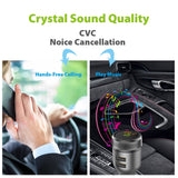 Bluetooth FM Transmitter for Car, PERBEAT Wireless Radio Adaptor Car Kit (One Knob Rotating Design) with Hands-Free Calling, 5V/2.4A&1A Dual USB Charging Ports