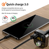 Bluetooth FM Transmitter for Car, Wireless Radio Transmitter Adapter with Hands Free Calls for iPhone, Quick Charge 3.0 USB Car Charger for Samsung, Good Gift (Gray)