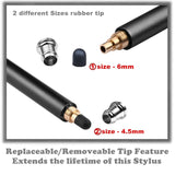 Bargains Depot Capacitive Stylus/Styli 2-in-1 Universal Stylus Pens for All Touch Screen Tablets/Cell Phones with 20 Extra Replaceable Soft Rubber Tips (4 pieces, Black/Red/Silver/Blue)
