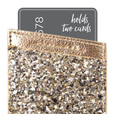 Case-Mate - Stick On Credit Card Wallet - POCKETS - Ultra-slim Card Holder - Universal fit - Apple – iPhone – Samsung – Galaxy - and more - Champagne Glitter