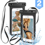 Capshi Waterproof Phone Pouch, 2 Pack Universal Waterproof Case Waterproof Phone Case IPX8 Available TPU Clear Dry Bag for iPhone X/Xs/XR/8/8plus/7/6s/6 Samsung up to 6.3"
