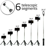 Bluetooth Selfie Stick Tripod - Compatible with All Smartphones - Wireless Remote Extendable Stand for iPhone X 6 7 8 / 6Plus, 7Plus 8Plus, Samsung Galaxy S6 S7 S8 S9 / Plus, Note 9, Huawei P20 Pro