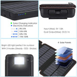 SOARAISE Solar Charger 25000mAh Portable Power Bank with 2 USB Output Waterproof Battery Pack Compatible with Most Phones, Tablets and More