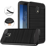 for Samsung Galaxy J3 2018, J3 V 3rd Gen, Express Prime 3, J3 Orbit,J3 Star, J3 Achieve, Amp Prime 3 Case, Dretal Carbon Fiber Brushed Texture Soft TPU Protective Cover (Black)