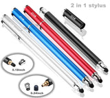 Bargains Depot Capacitive Stylus/Styli 2-in-1 Universal Stylus Pens for All Touch Screen Tablets/Cell Phones with 20 Extra Replaceable Soft Rubber Tips (4 pieces, Black/Red/Silver/Blue)
