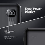 AINOPE Portable Charger 10000mAh, (Small) (LCD Display) (Powerful) 2 USB Outputs Portable Phone Charger, Power Bank/External Battery Pack/Battery Charger/Phone Backup, Perfect for Travel (Black)