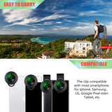 Cell Phone Lens, 16X Zoom Telephoto Lens, Aluminium Alloy HD Phone Camera Lens for iPhone, Samsung, Android Smartphone, Monocular Telescope (Silver)