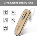 Bluetooth Headset Wireless Earbuds with Mic, Noice Cancelling Bluetooth Headphone Cell Phone, Hands Free Stereo Earpiece Microphone Compatible iPhone XS Max XS XR X 8 8 Plus Samsung Galaxy S9 S8, Gold