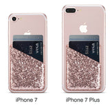Card Holder for Back of Phone,Cell Phone Wallet Sticker,Adhesive Stick on Pocket for Credit Card,Business Card,ID,Cash,Fit for Almost All Smartphones & Cases Glitter