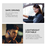 Bluetooth Headset, Wireless Earpiece with Mic Mute Handsfree Headset Bluetooth in-Ear Earbuds for Business/Office/Driving Support/Tablet/Samsumg - Gray