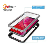 Clear Designed for iPhone XR Case,EONFINE Full-Body Heavy Duty Protection with Built-in Screen Protector Rugged Armor Cover Clear Shockproof Case for iPhone XR Case 6.1 Inch 2018 (Black)