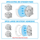 Car Grips Mount for Phone Stand, pop-tech 2 Pack Car Phone Holder for Collapsible Grip / Socket Mount Users with 3M Sticky Adhesive Replacement Used on Dashboard, Home, Desk, Wall - Black