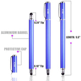 Bargains Depot Capacitive Stylus/Styli 2-in-1 Universal Stylus Pens for All Touch Screen Tablets/Cell Phones with 20 Extra Replaceable Soft Rubber Tips (4 pieces, Black/Red/Silver/Blue)