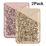 Card Holder for Back of Phone,Cell Phone Wallet Sticker,Adhesive Stick on Pocket for Credit Card,Business Card,ID,Cash,Fit for Almost All Smartphones & Cases Glitter