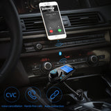 VicTsing Bluetooth FM Transmitter, Wireless in-Car Radio Transmitter Adapter/w USB Port, Support AUX Input 1.44 Inch Display TF Card Slot - Black