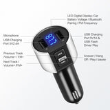 Car Charger, BliGli Bluetooth FM Transmitter, BT Receiver with Microphone, Hands -Free Calling, 3.4A Dual USB Ports for iPhone,Samsung and Android,Supports Call Number Announcement,Last Call Redial