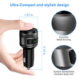 Bluetooth FM Transmitter for Car, Hestya QC3.0 Wireless in-Car FM Radio Transmitter Adapter with Hand-Free Calling, Dual USB Charger, Music Player